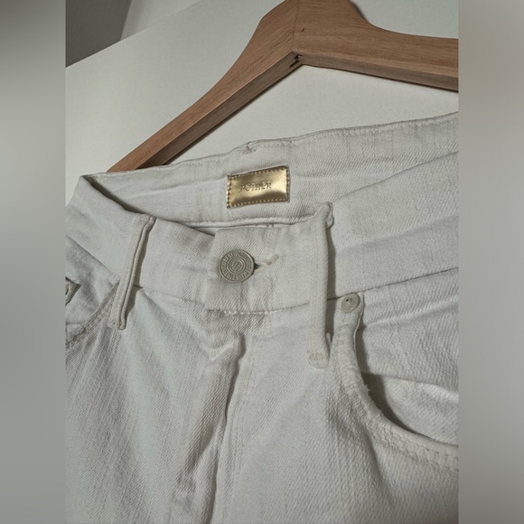 MOTHER High Waisted Looker Ankle Fray skinny jean in colour “Whipping the Cream” - Picture 4 of 7